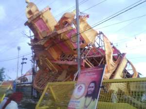 This is what was left of a makeshift gate