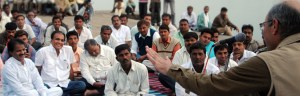 Union Minister for Environment, Forest and Climate Change Anil Dave is seen addressing Samagra Narmada volunteers (Photo courtesy: Union Minister for Environment, Forest and Climate Change Anil Dave is seen addressing Samagra Narmada volunteers (file photo, courtesy http://www.narmadasamagra.org/)