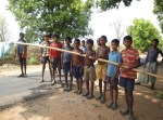 Dantewada in Bastar area of Chhattisgarh State: Maoists, alos called the naxalites, use children to make such barriers to collect toll on highways.
