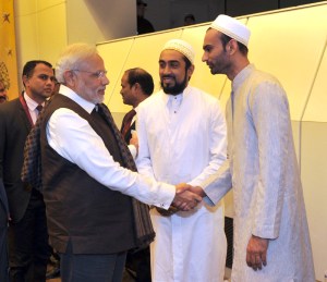  Prime Minister Narendra Modi being welcomed on his arrival at Paris Orly International Airport, in France on April 09, 2015.