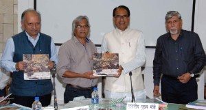 Madhya Pradesh Chief Minister Shivraj Singh Chouhan launched "Vultures of Panna" authoried by senior journalist Abhilash Khandekar and renowned photographer Bhalu Monde 