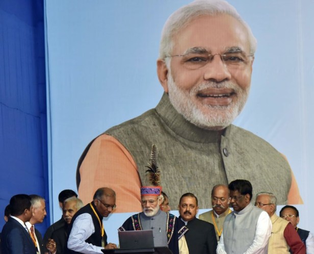 Narendra Modi at the public meeting in Shillong on May 27, 2016