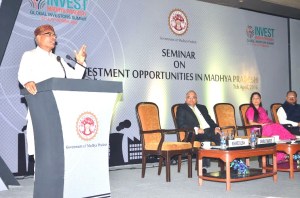 MP Chief Minister Shivraj Singh Chouhan addressed a seminar on Invetment in Madhya Pradesh in New delhi on April 7, 2016