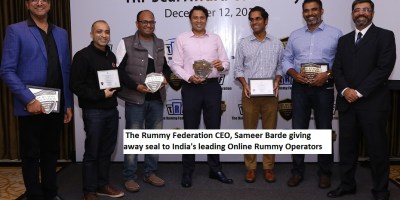 The Rummy Federation CEO Sameer Barde giving away seal to India's leading Online Rummy Operators