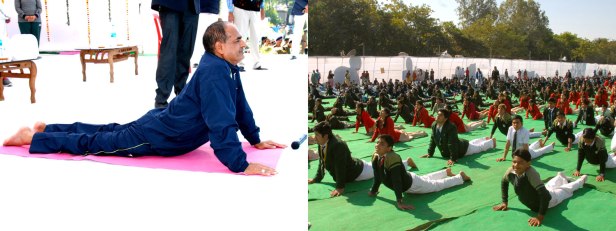 Shivraj Singh Chouhan performing yoga
