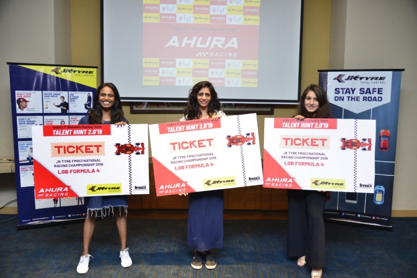 The top three drivers of Team Ahura