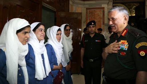 General Bipin Rawat, the current Chief of Defence Staff of India, interacting with the students of Super-40 from Kashmir in New Delhi on 13 June 2017 in his then capacity as Chief of Army Staff (Representative Photo)