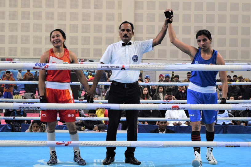 India will be represented in the 60 kg category by Simranjit Kaur as she defeated veteran Sarita Devi in a split verdict during the trails that took place in Delhi