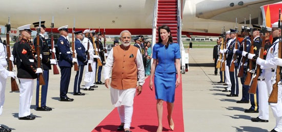Prime Minister Narendra Modi arrives in Washington DC