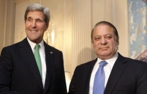 US Secretary of State John Kerry with Pak Prime Minister Nawaj Sharif