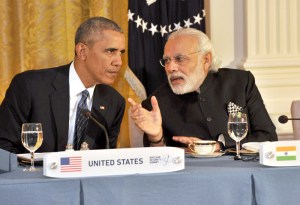 India's Prime Minister, Narendra Modi at the dinner hosted by the President of United States of America (USA), Barack Obama, at the White House, in Washington D.C. on March 31, 2016.