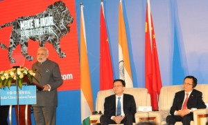 Prime Minister Narendra Modi delivering his address at the India-China Business Forum, in Shanghai, China on May 16, 2015