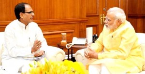 Madhya Pradesh Chief Minister Shivraj Singh Chouhan called on Prime Minister Narendra Modi at his South Block office in New Delhi on June 4