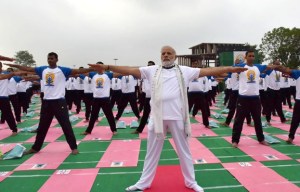 Prime Minister Narendra Modi performed yoga at the Capitol Complex at Chandigarh on 21 June