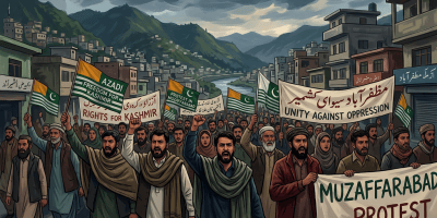 Protesters in Muzaffarabad, Kashmir