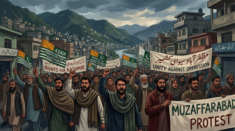 Protesters in Muzaffarabad, Kashmir